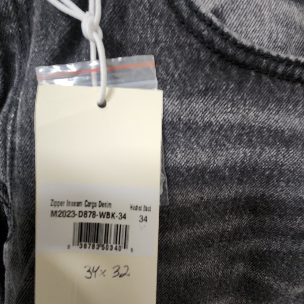 MNML Charcoal Slim Jeans with Distinctive Zippers - Picture 3 of 3